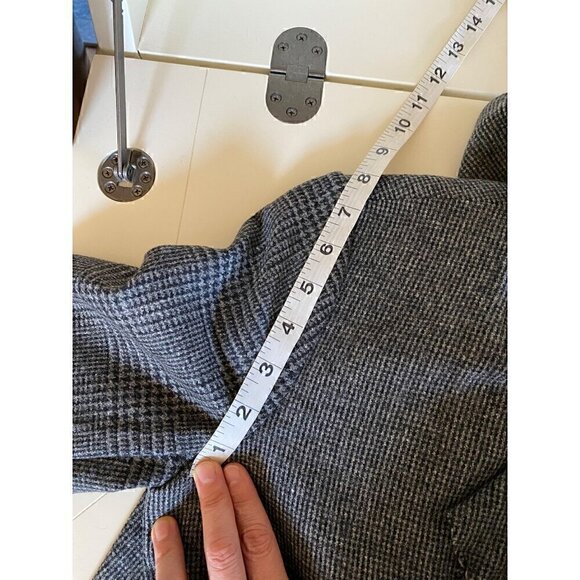 allsaints check monument wool  coat sz us 4 gray check houndstooth italian cloth - Picture 13 of 17